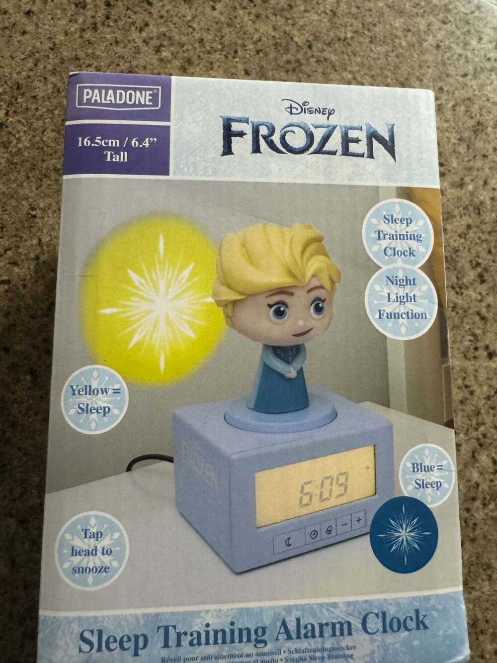Disney Elsa Frozen Sleep Training Alarm Clock, Projection Night Light